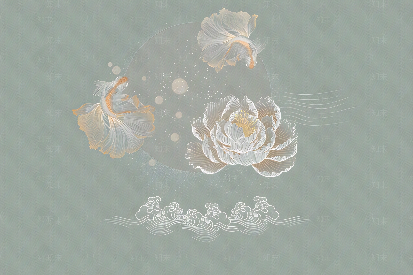 现代新中式壁纸贴图下载【ID:1183925258】