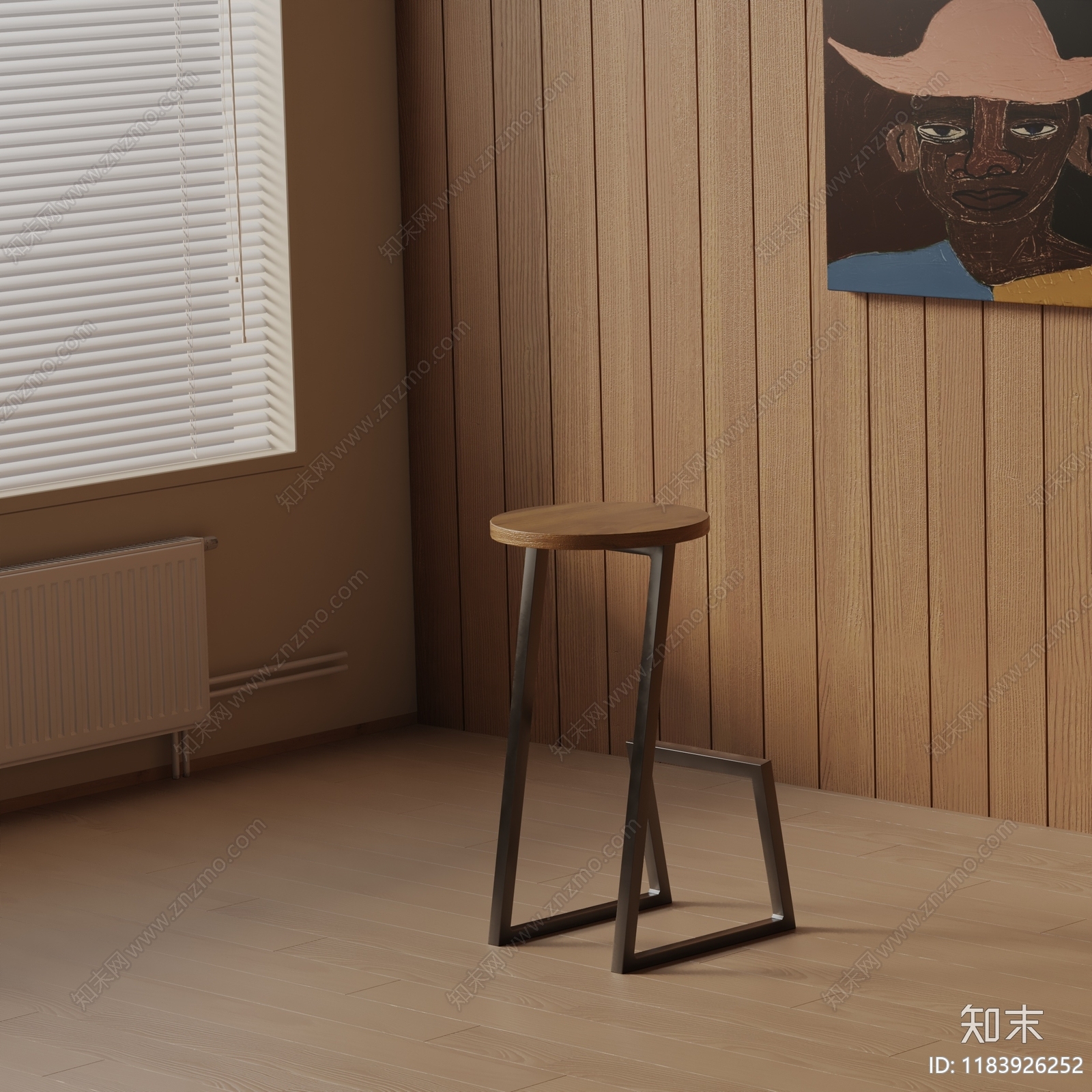 现代吧椅3D模型下载【ID:1183926252】