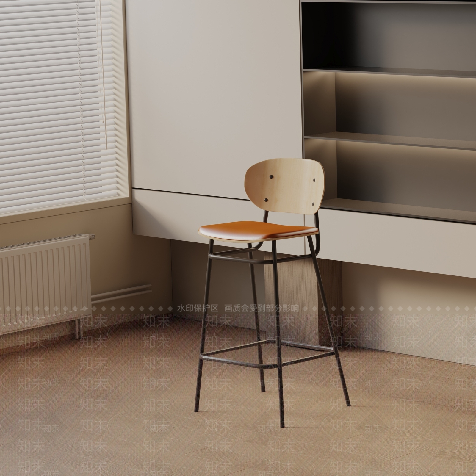 现代吧椅3D模型下载【ID:1183926869】