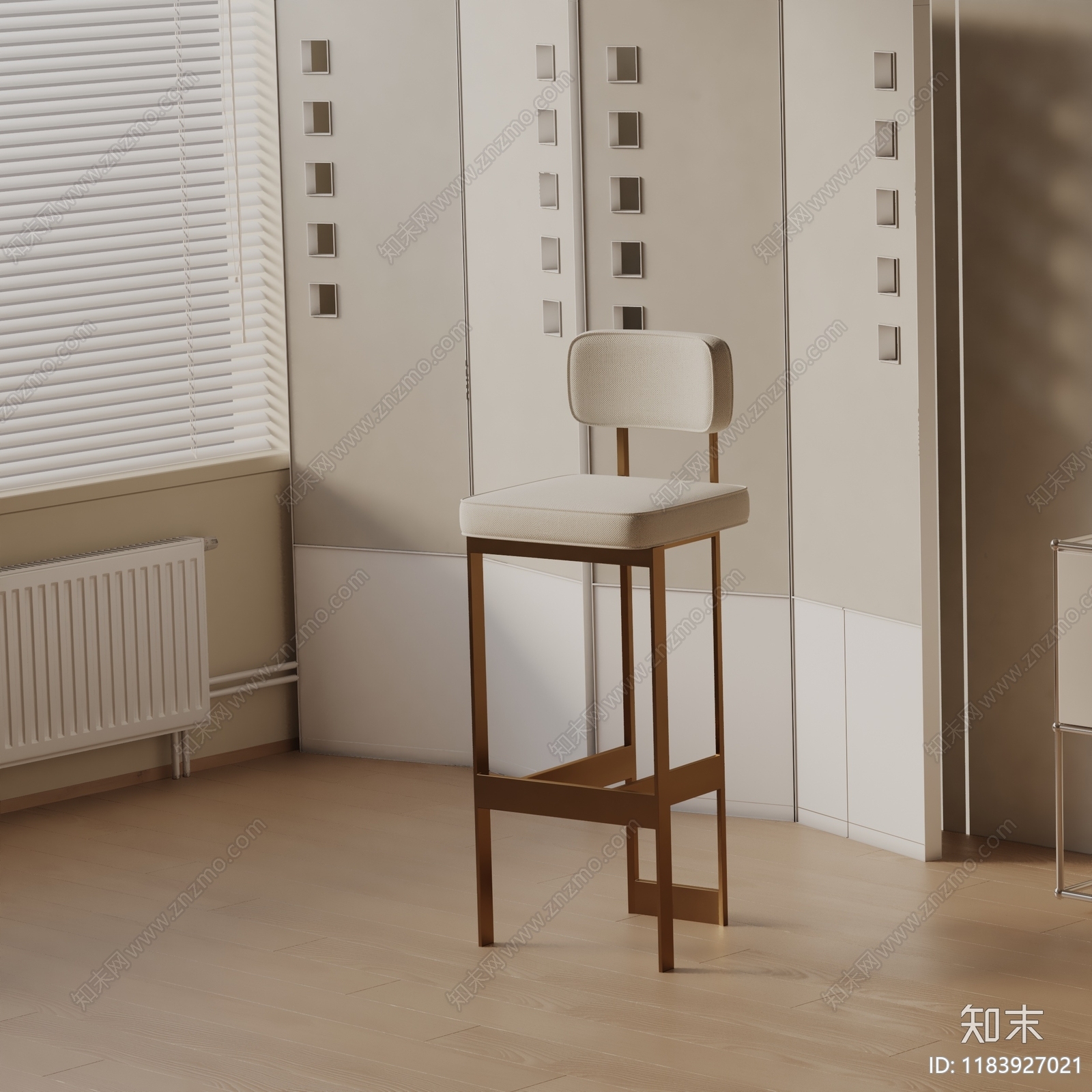 现代吧椅3D模型下载【ID:1183927021】