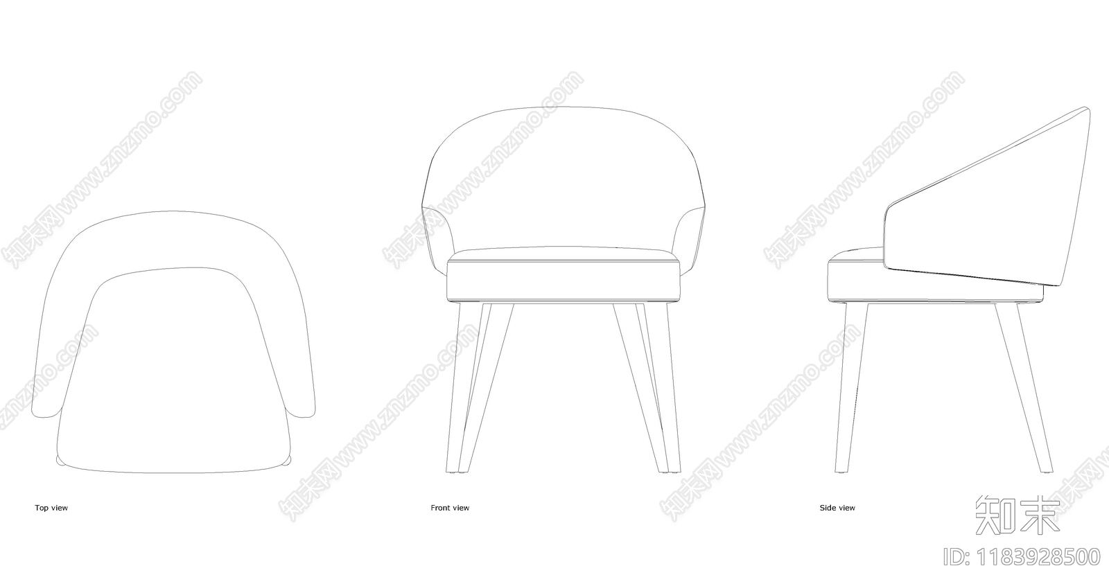 现代桌椅施工图下载【ID:1183928500】