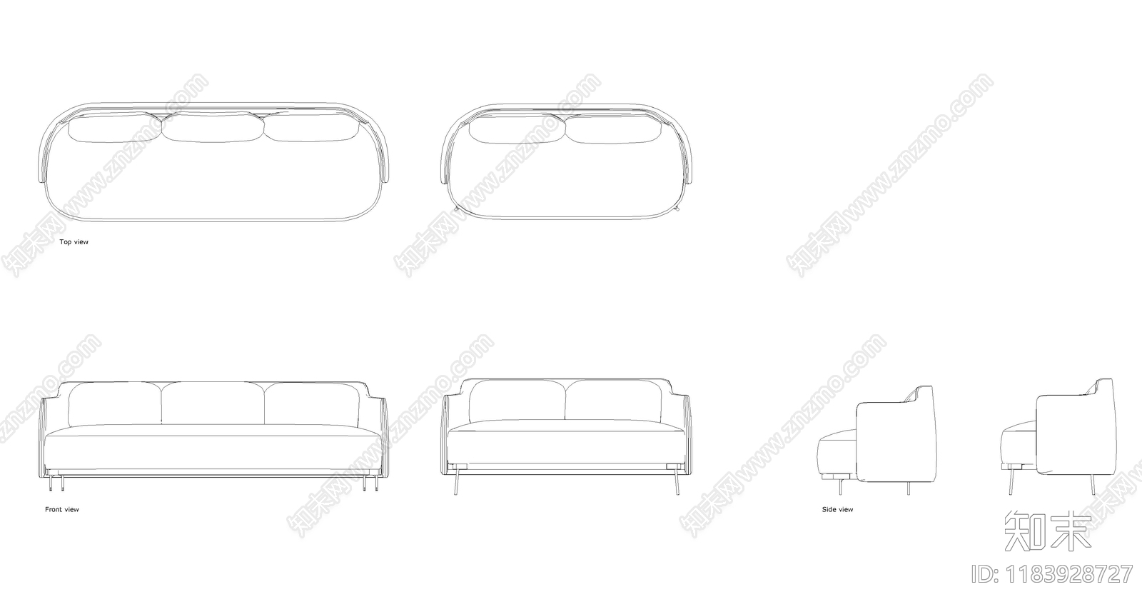 现代沙发施工图下载【ID:1183928727】