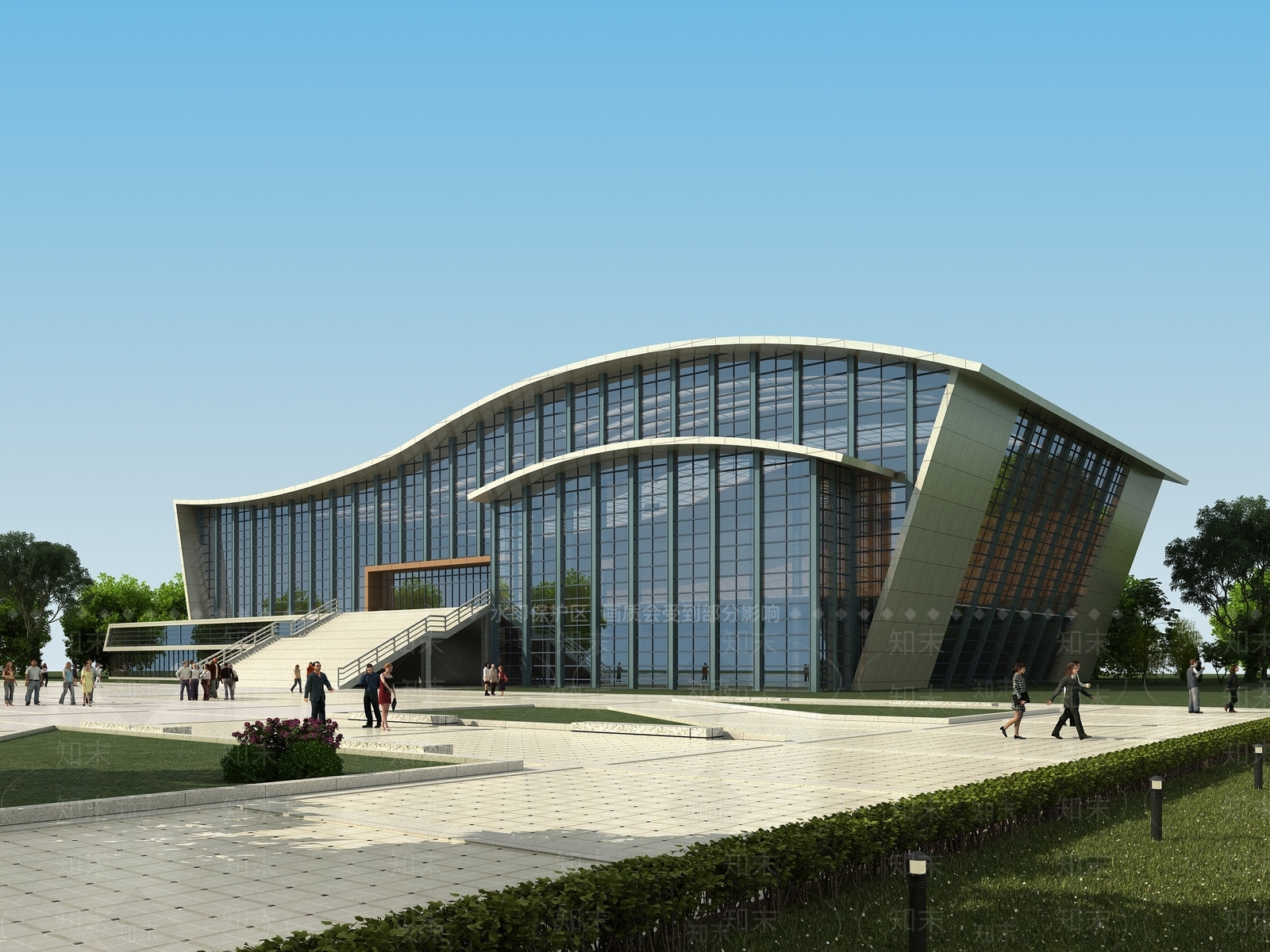 现代体育馆外观3D模型下载【ID:1183930200】