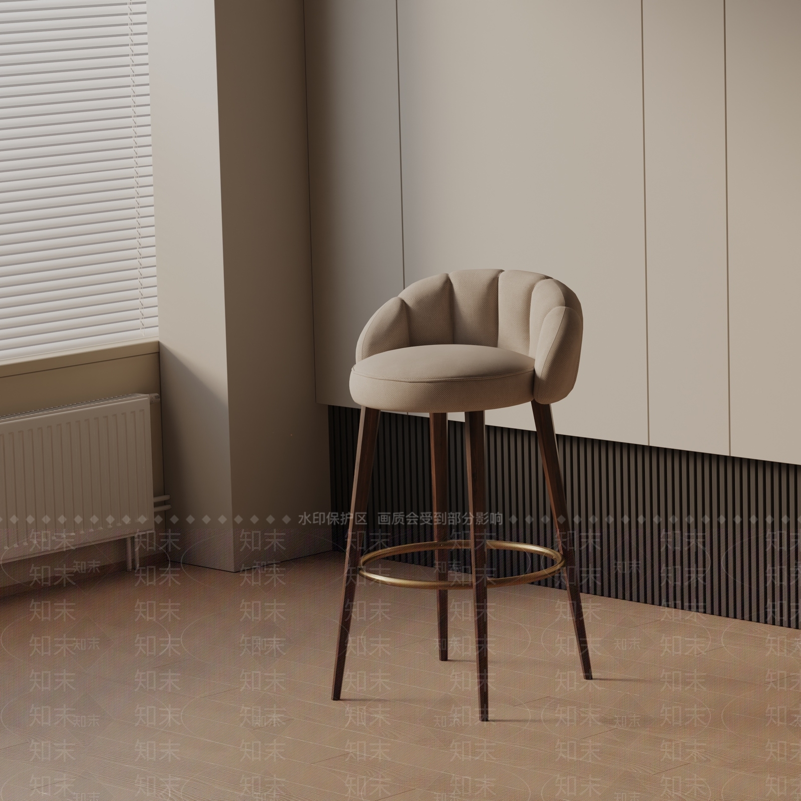 现代吧椅3D模型下载【ID:1183932078】