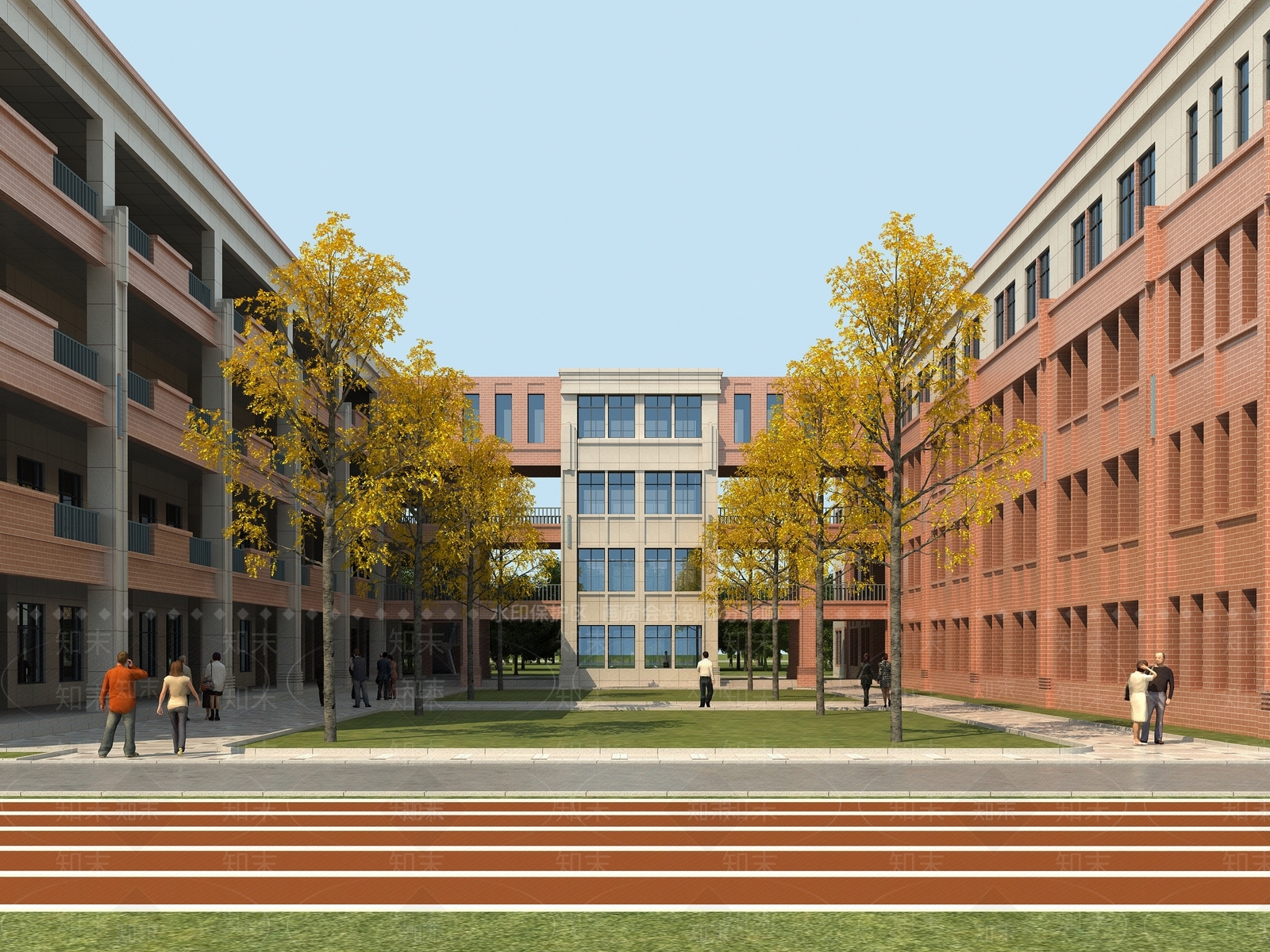现代学校外观3D模型下载【ID:1183935097】