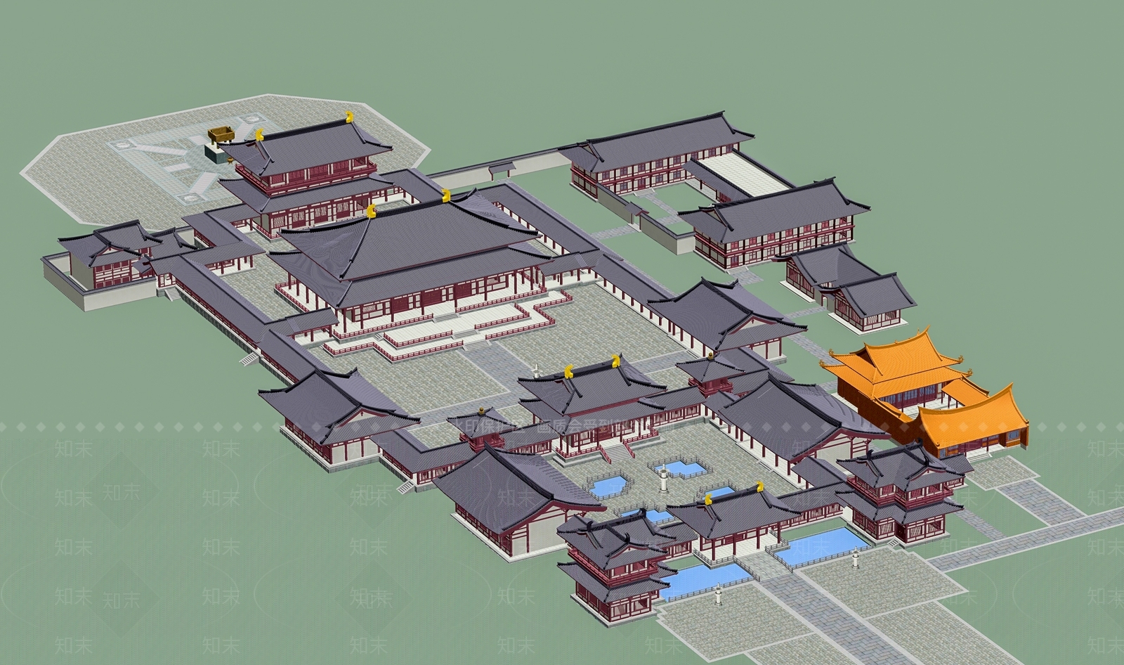 中式古建筑SU模型下载【ID:1183936580】