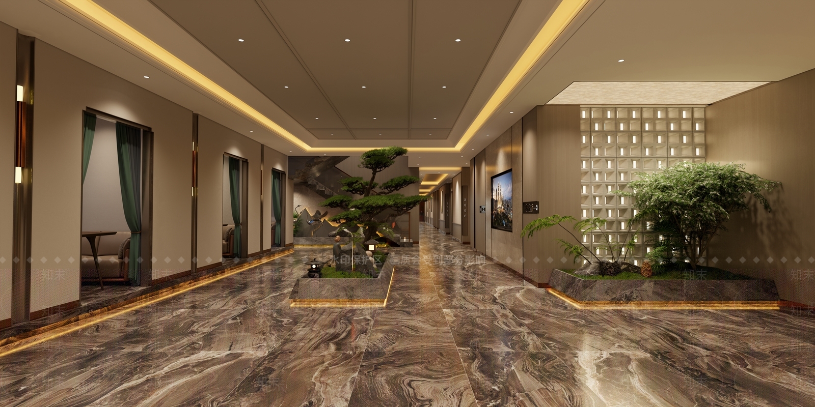 现代新中式棋牌室SU模型下载【ID:1183938960】