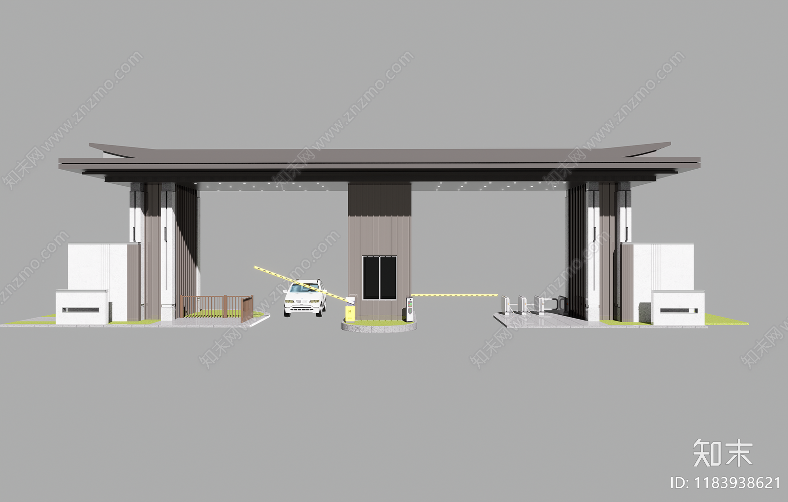 现代小区景观SU模型下载【ID:1183938621】