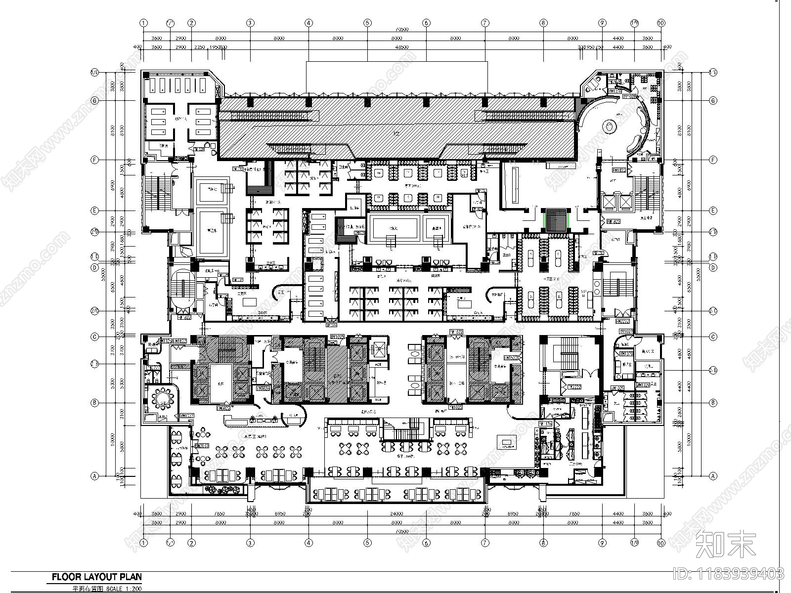 轻奢洗浴中心cad施工图下载【ID:1183939403】