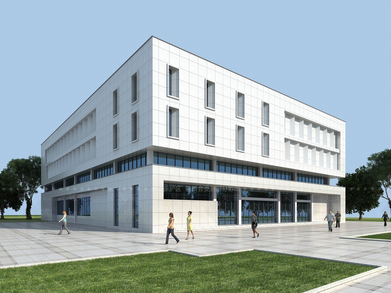 现代办公楼3D模型下载【ID:1183940392】