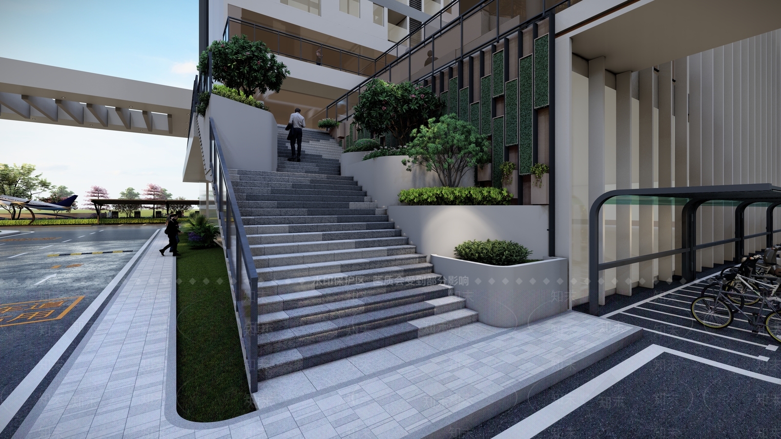 现代办公景观SU模型下载【ID:1183943030】