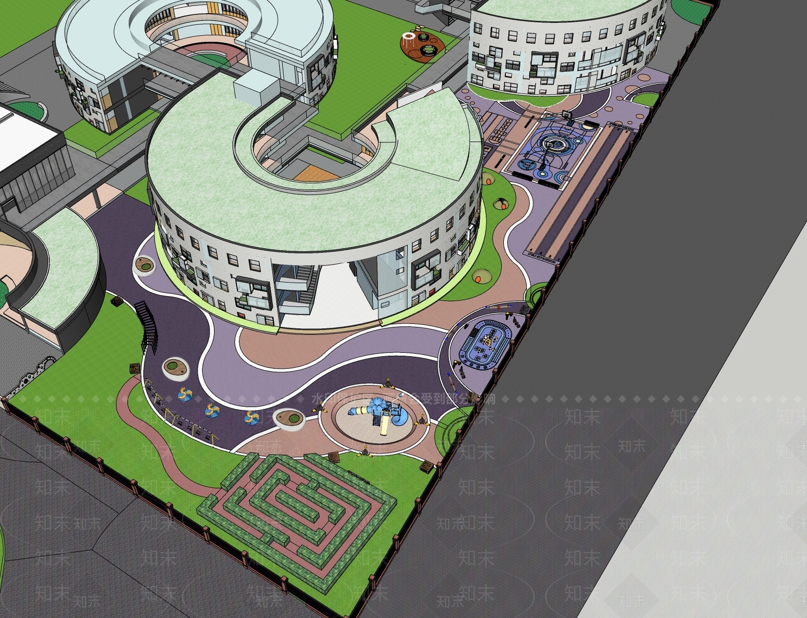 现代校园景观SU模型下载【ID:1183946097】