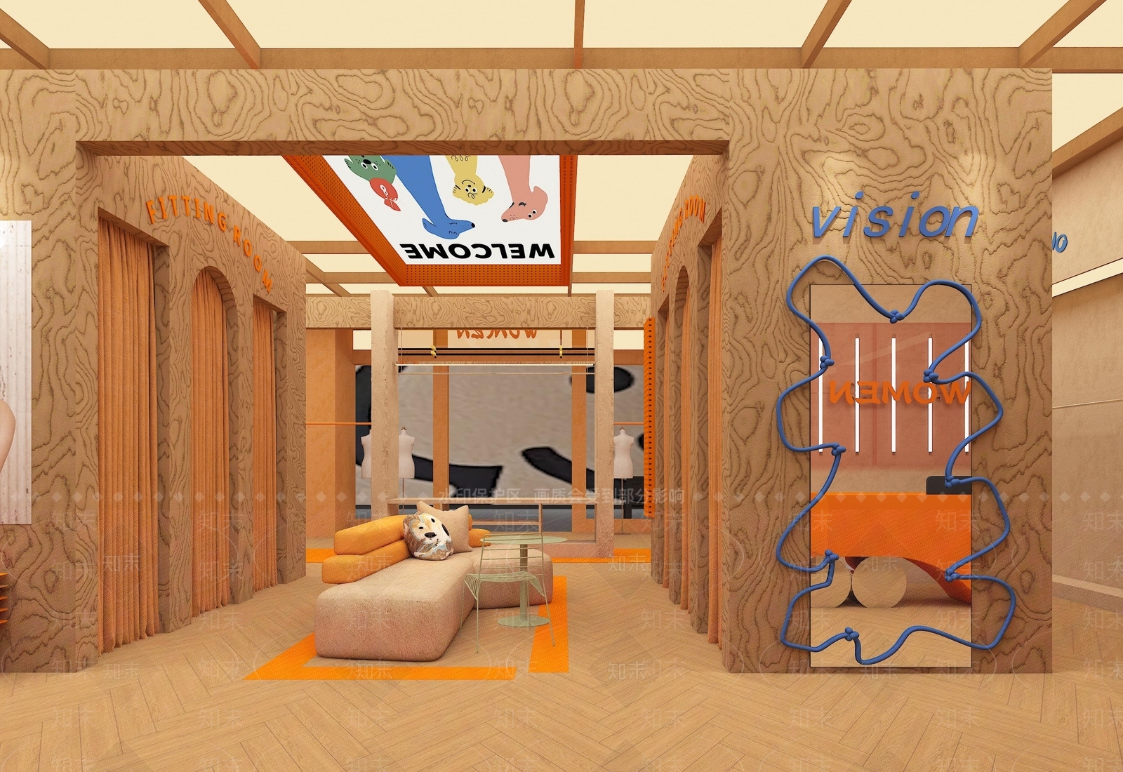 现代工业服装店3D模型下载【ID:1183953787】