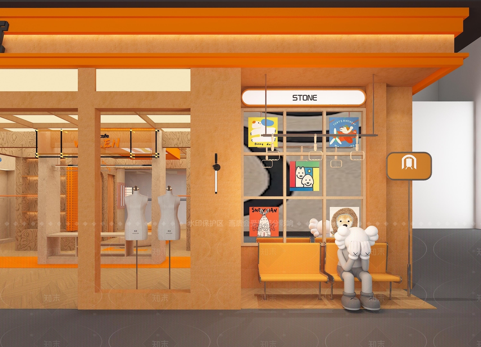 现代工业服装店3D模型下载【ID:1183953787】