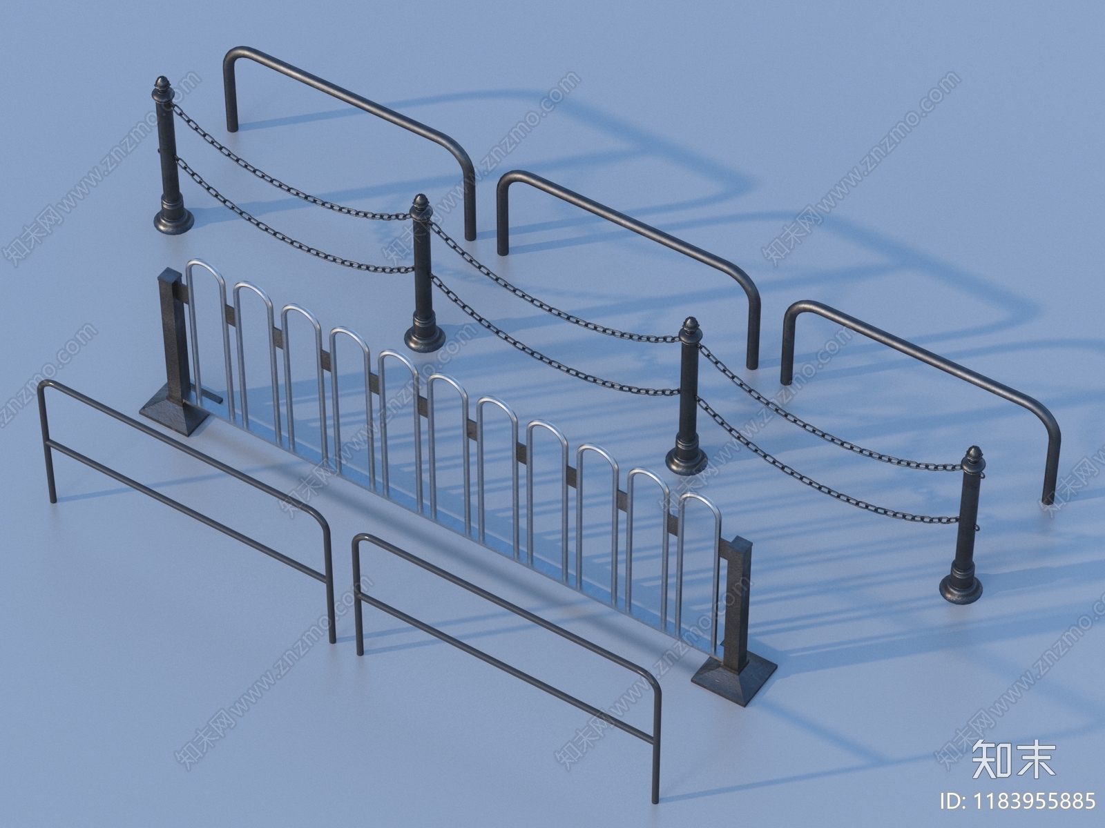 现代栏杆3D模型下载【ID:1183955885】