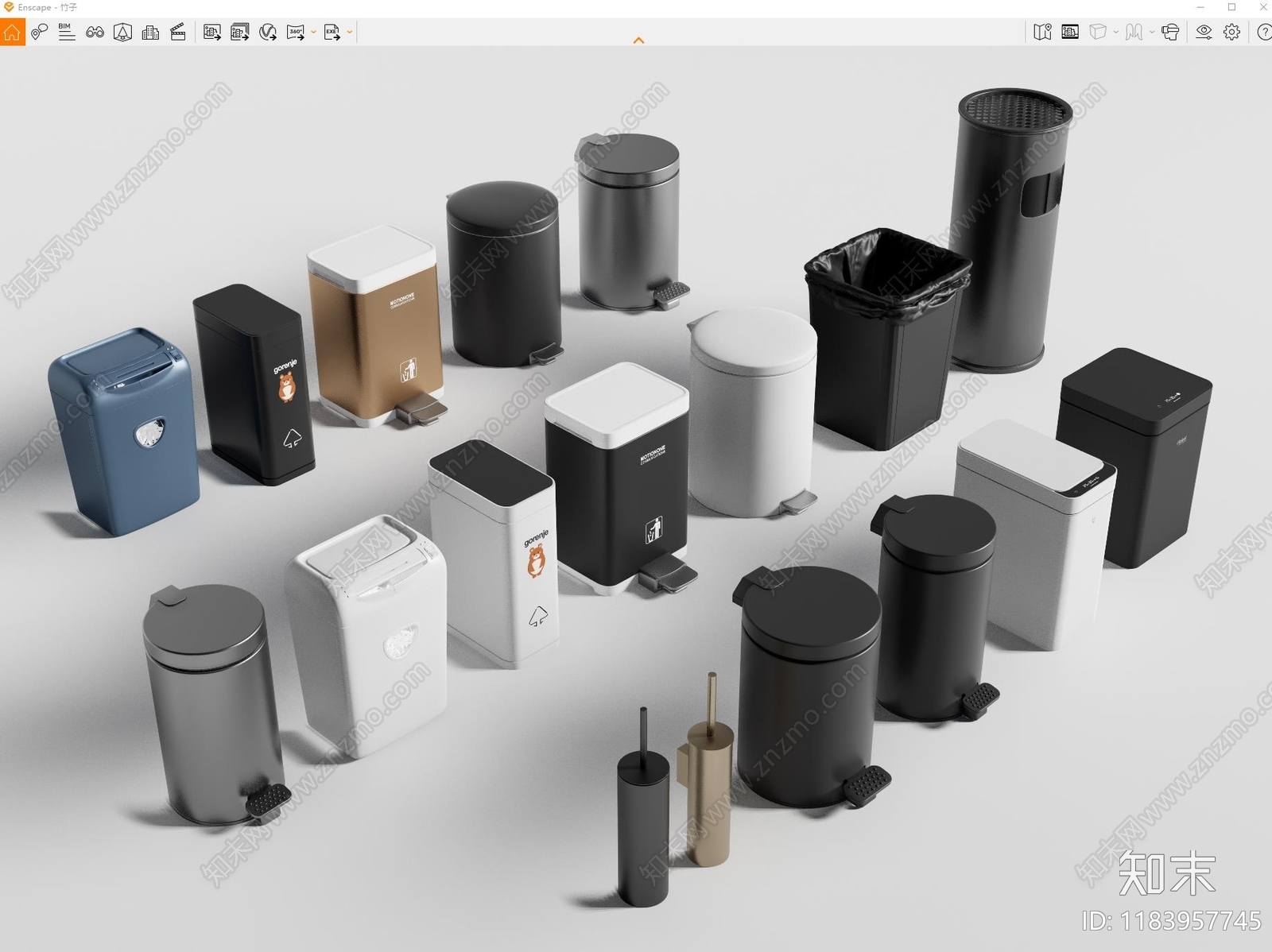 现代垃圾桶SU模型下载【ID:1183957745】