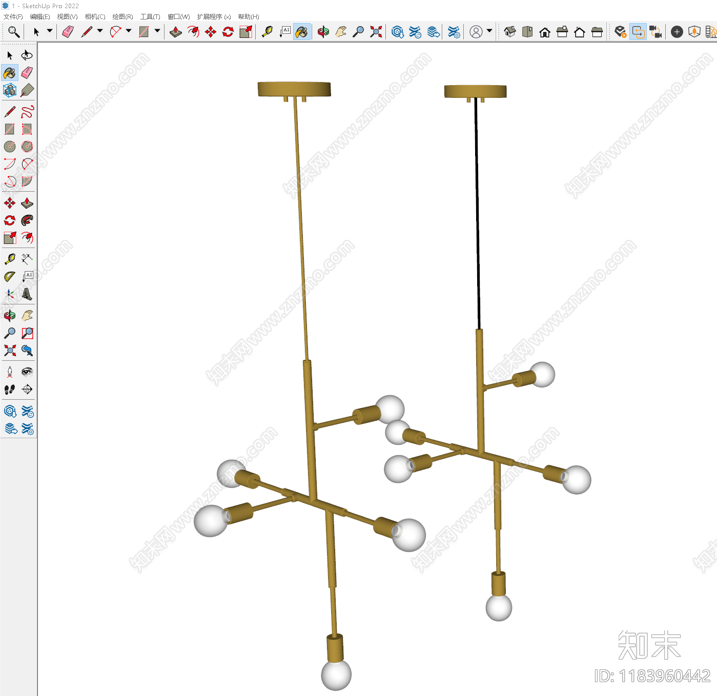 现代极简吊灯SU模型下载【ID:1183960442】