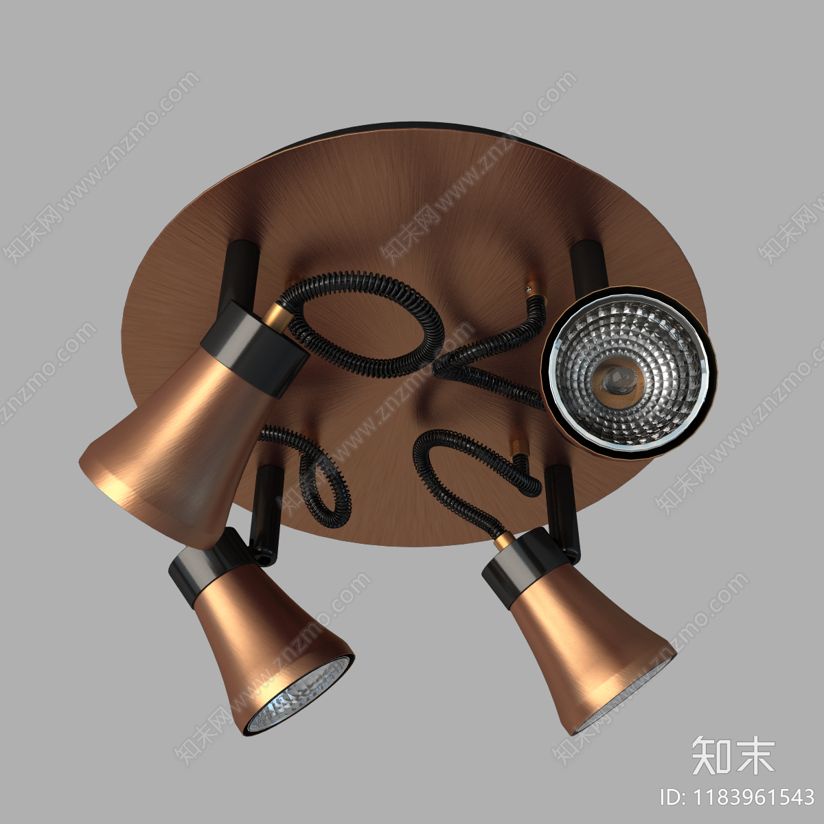 工业吸顶灯3D模型下载【ID:1183961543】