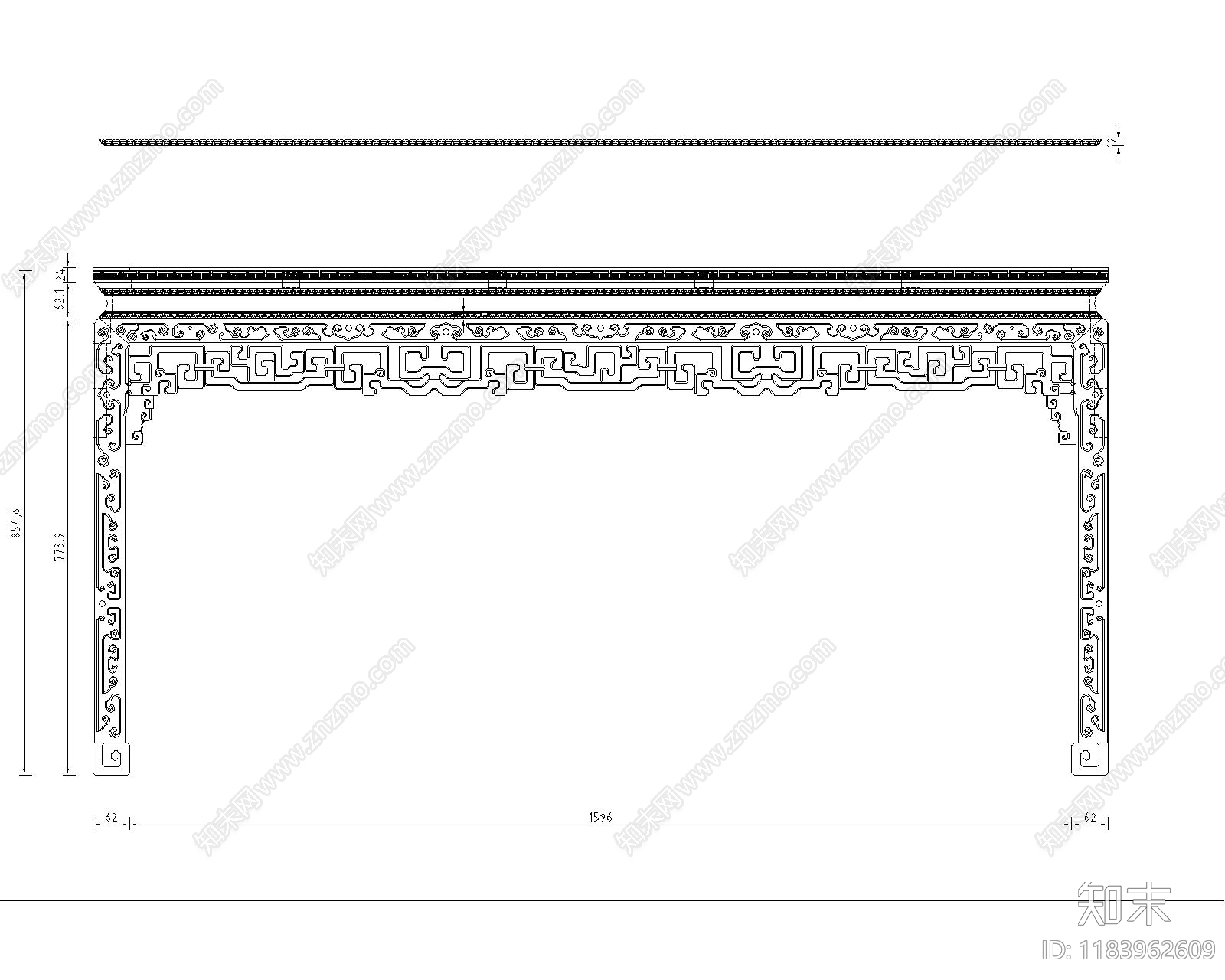 中式桌子施工图下载【ID:1183962609】