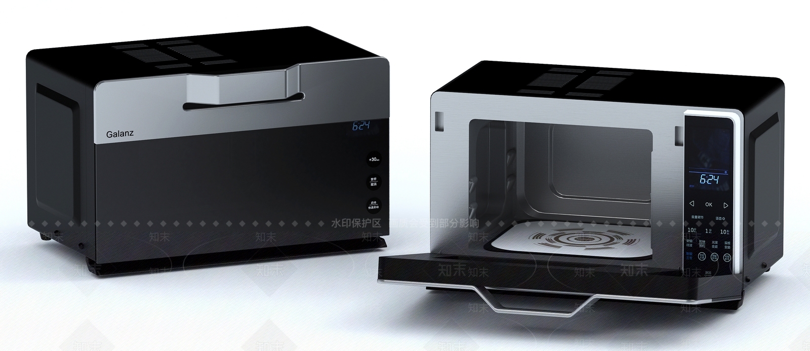 现代烤箱3D模型渲染效果图