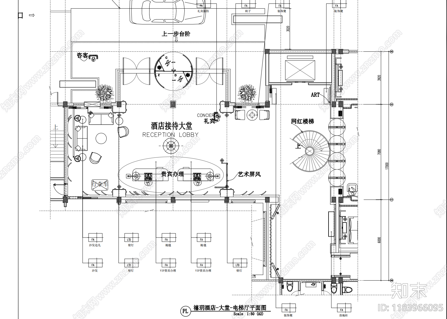 现代新中式酒店cad施工图下载【ID:1183966095】