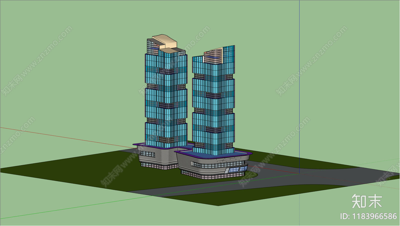 现代商场建筑SU模型下载【ID:1183966586】