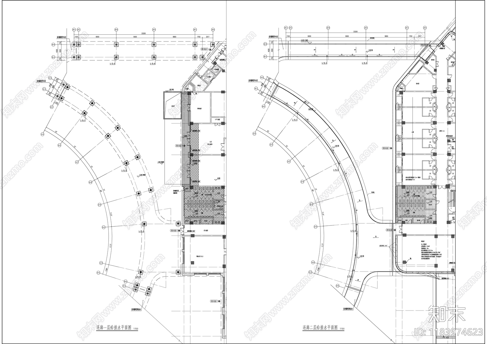 现代产业园建筑cad施工图下载【ID:1183974623】