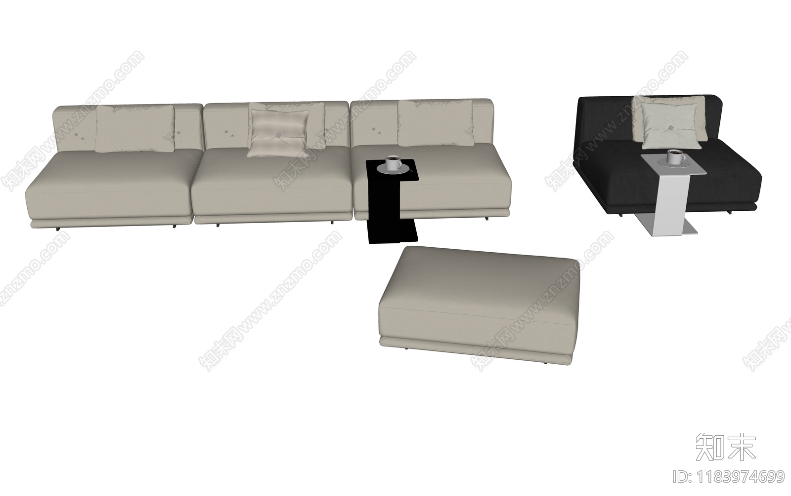 现代意式多人沙发SU模型下载【ID:1183974699】
