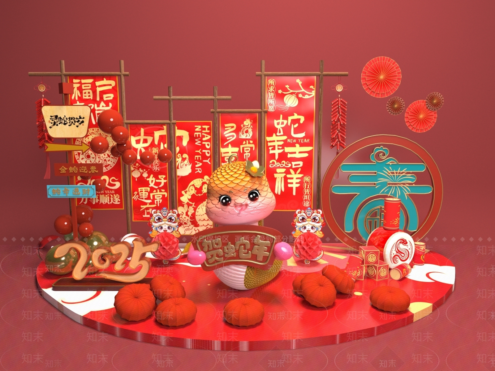 现代美陈3D模型下载【ID:1183977629】
