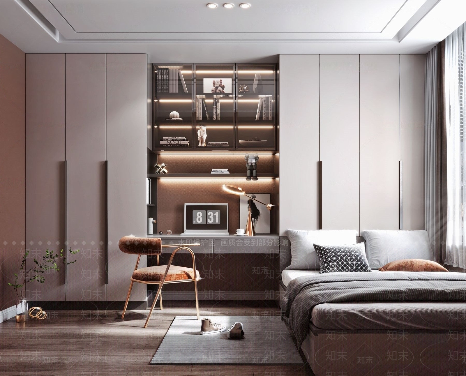 现代榻榻米卧室3D模型下载【ID:1183988134】