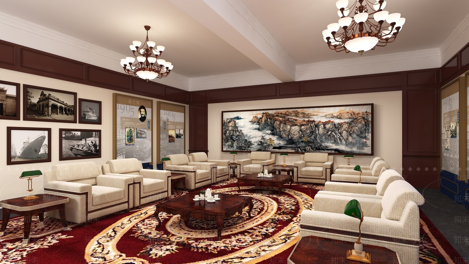 中式复古接待室3D模型下载【ID:1183988641】