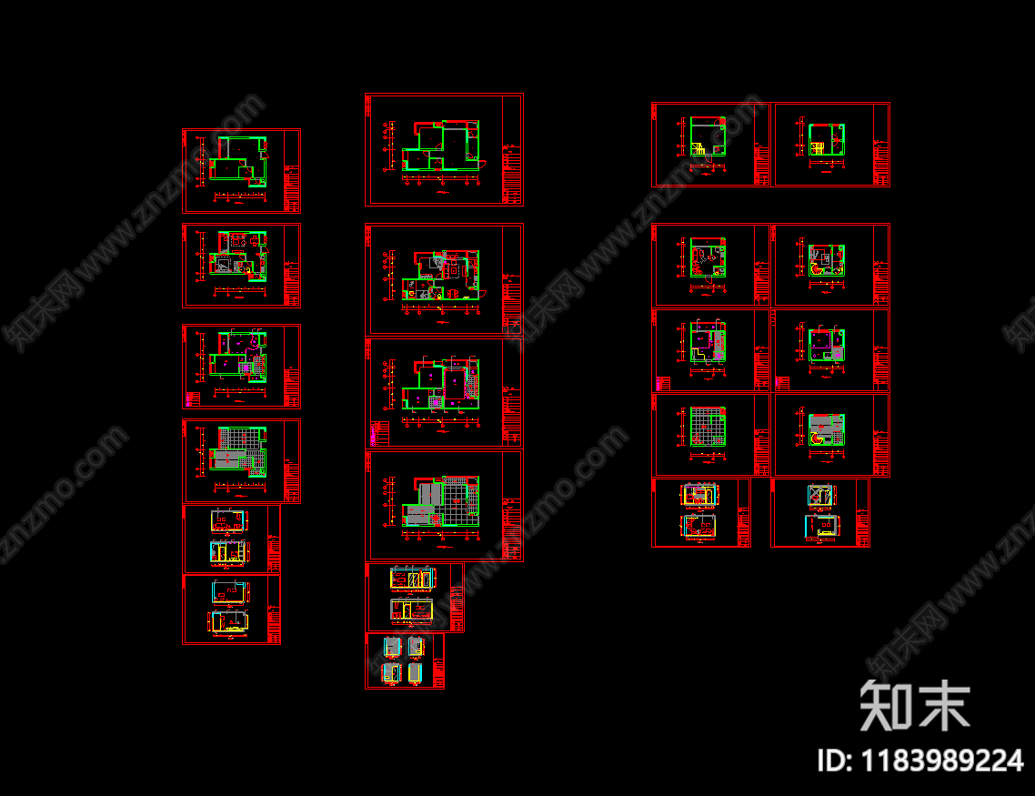 现代简约住宅楼建筑cad施工图下载【ID:1183989224】