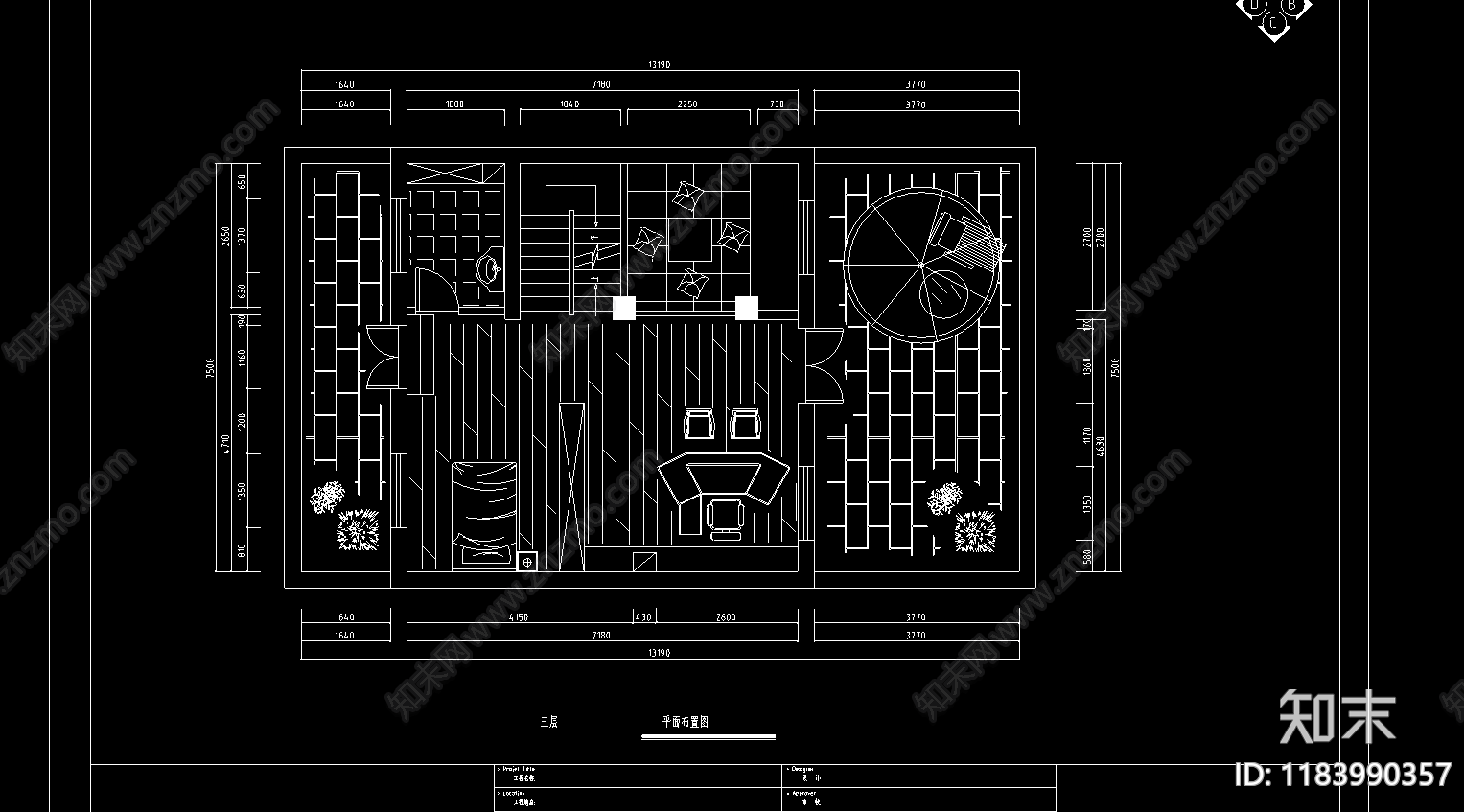 现代欧式住宅楼建筑cad施工图下载【ID:1183990357】