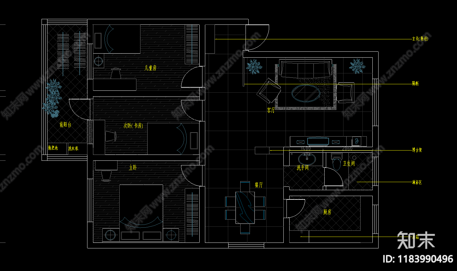 现代轻奢住宅楼建筑cad施工图下载【ID:1183990496】