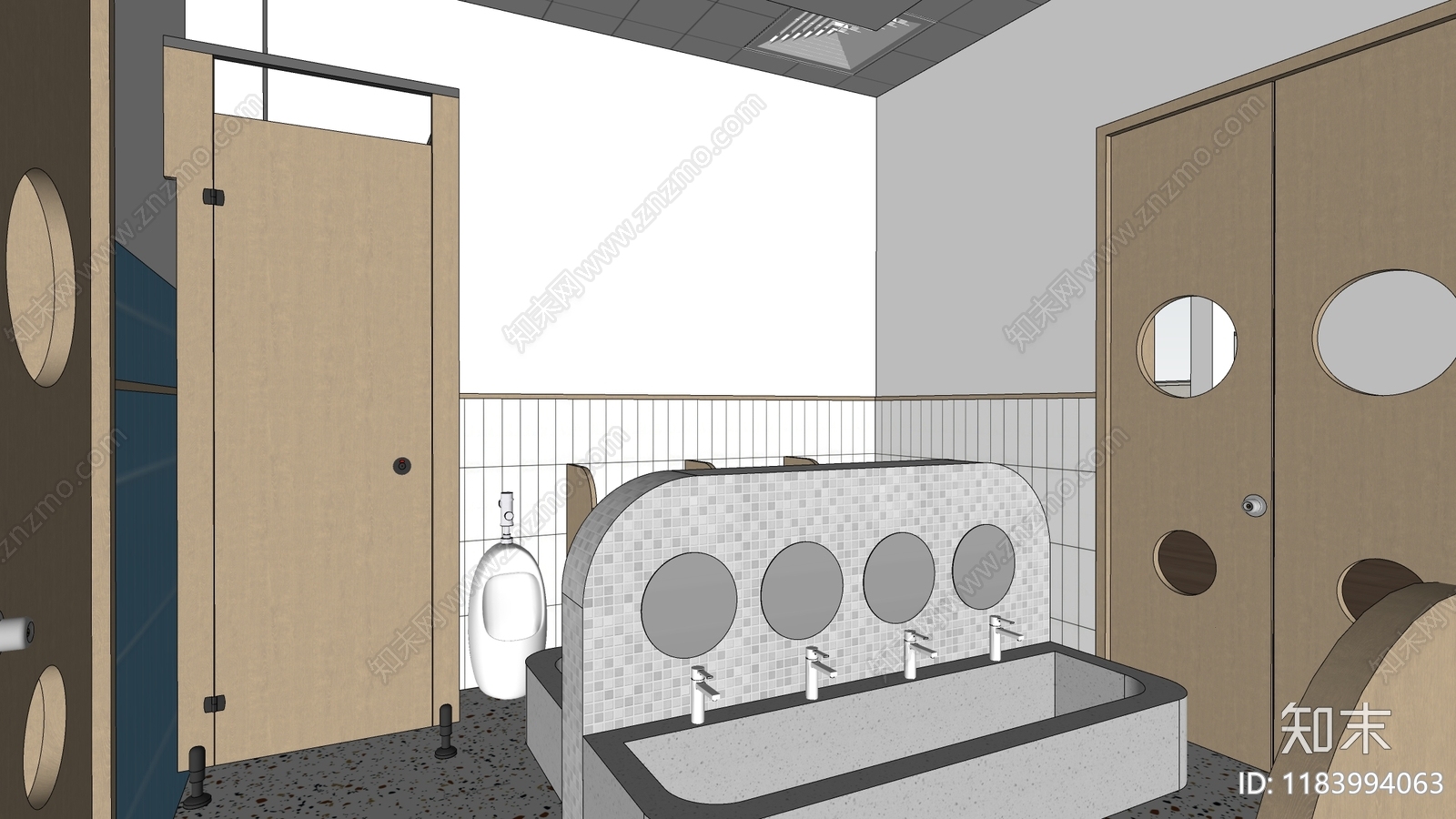 现代公共卫生间SU模型下载【ID:1183994063】
