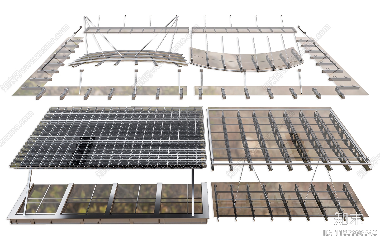 现代遮阳棚3D模型下载【ID:1183996540】