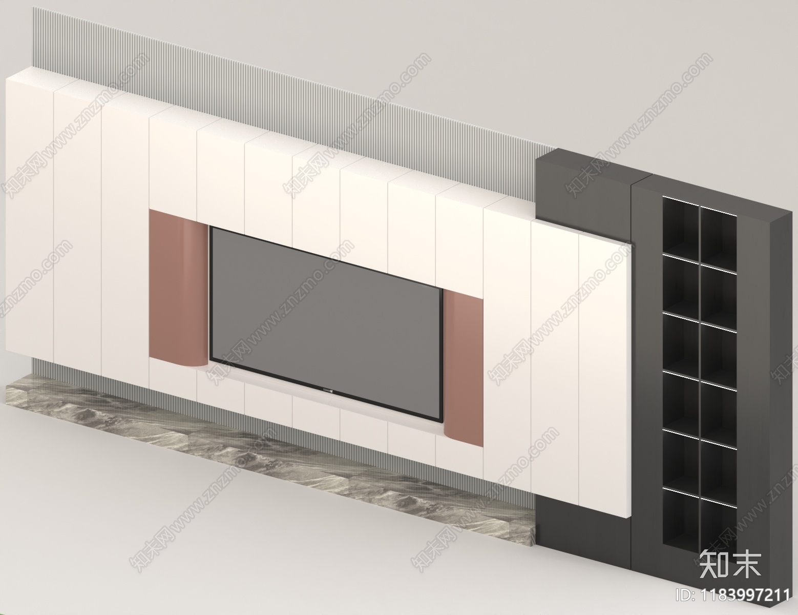 现代电视背景墙3D模型下载【ID:1183997211】