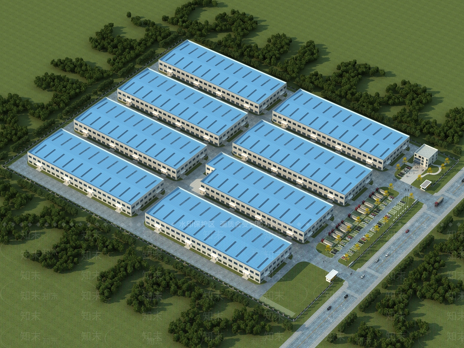 现代厂房3D模型下载【ID:1183998764】