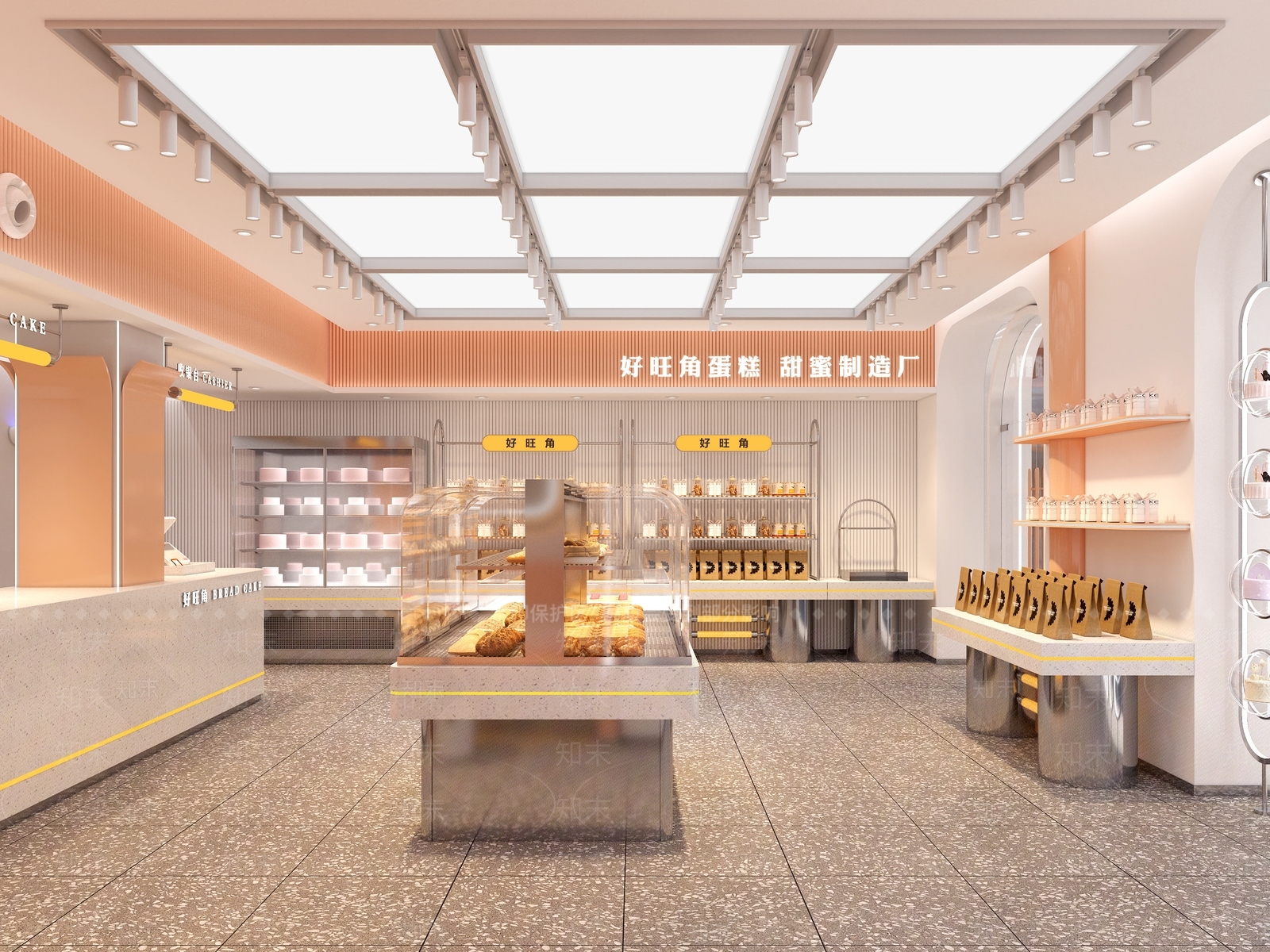 现代轻奢甜品面包店3D模型下载【ID:1184002961】