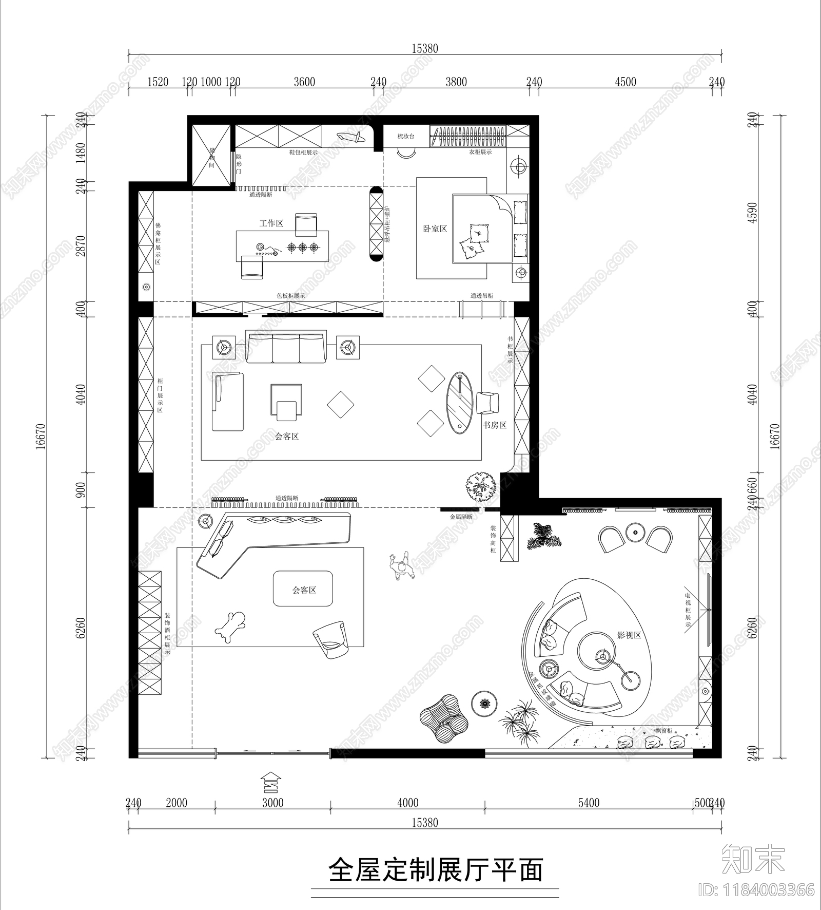 现代其他工装空间cad施工图下载【ID:1184003366】