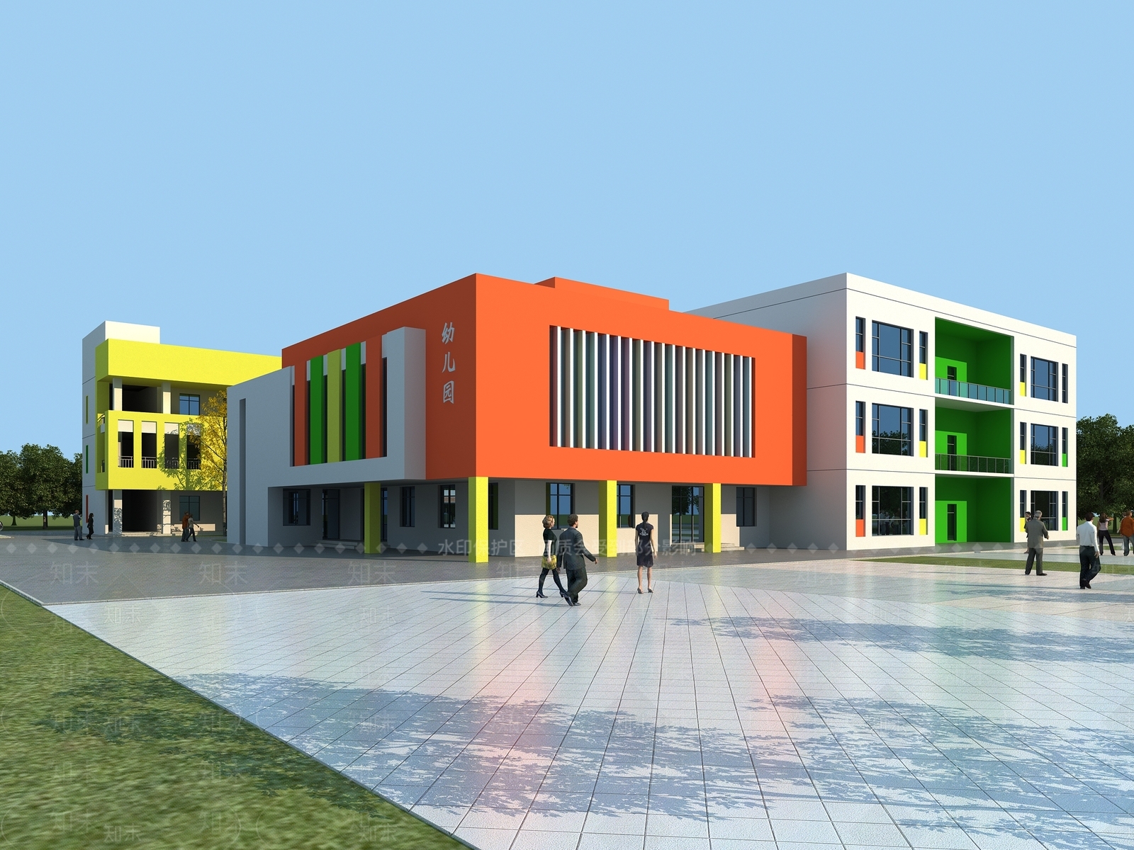 现代学校外观3D模型下载【ID:1184005872】