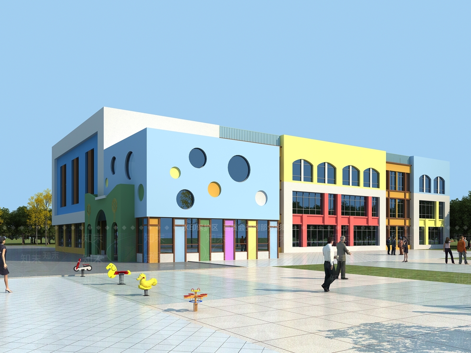 现代学校外观3D模型下载【ID:1184006770】