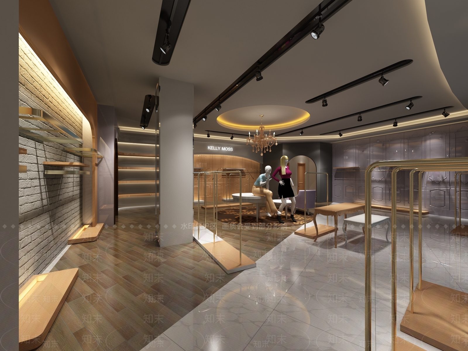 现代服装店3D模型下载【ID:1184007390】