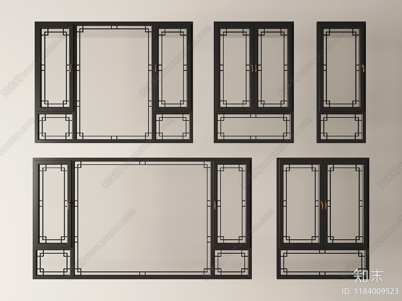 新中式窗3D模型下载【ID:1184009523】