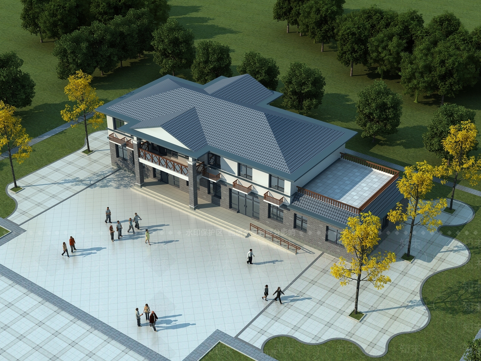 现代办公楼3D模型下载【ID:1184010999】