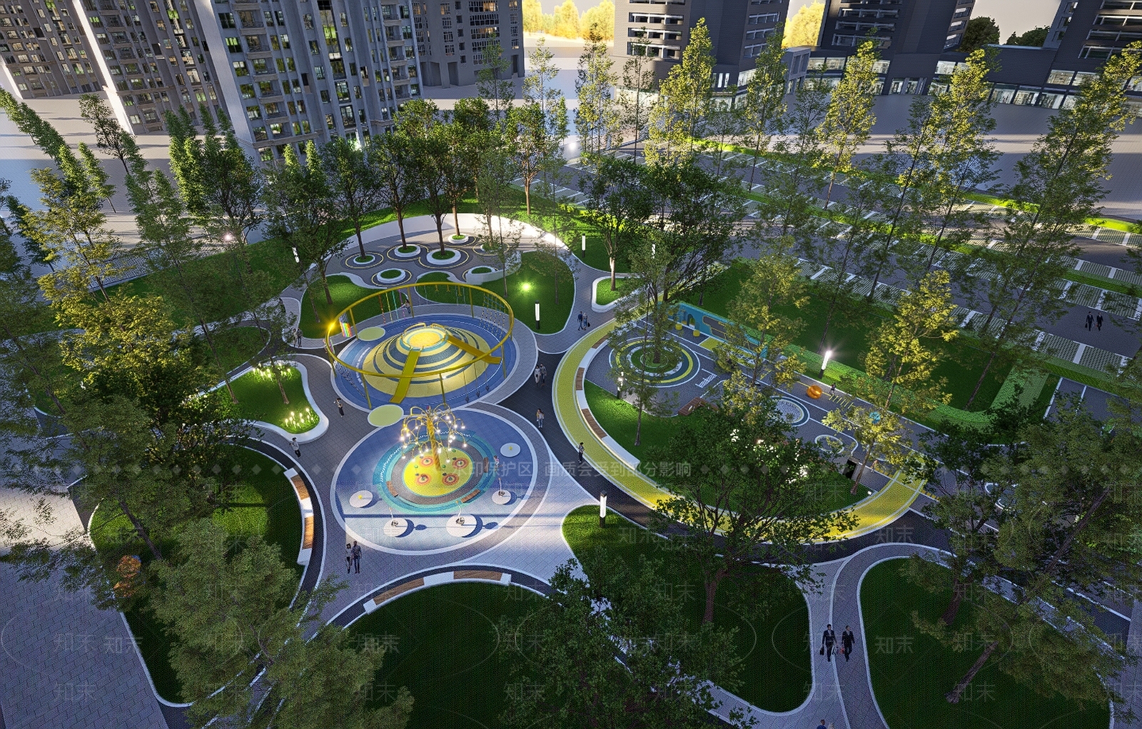 现代口袋公园SU模型下载【ID:1184090271】