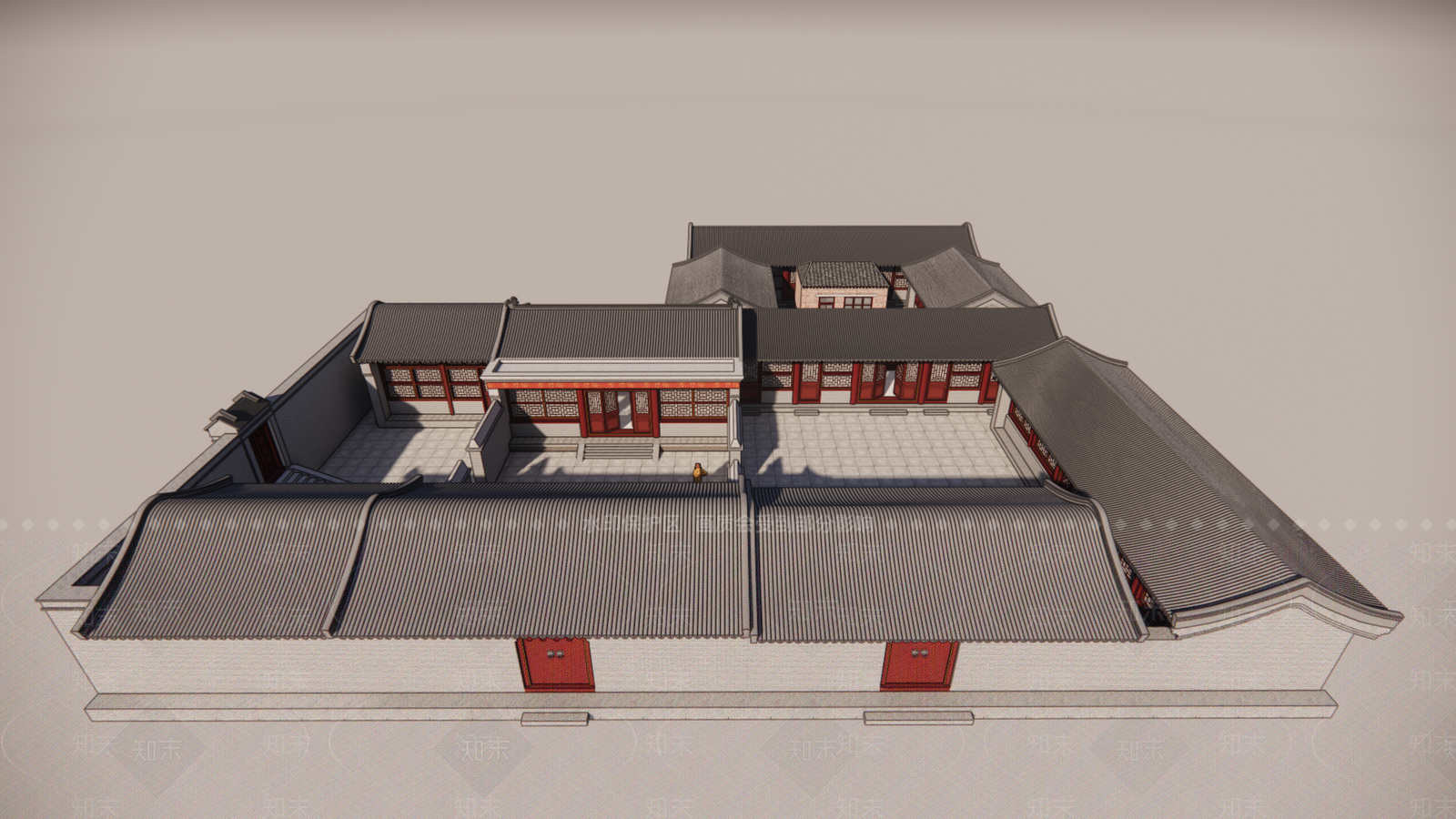 新中式中式古建筑SU模型下载【ID:1184022721】