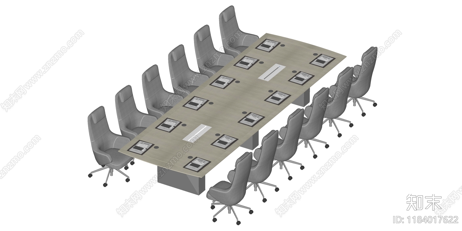 现代会议桌椅SU模型下载【ID:1184017622】