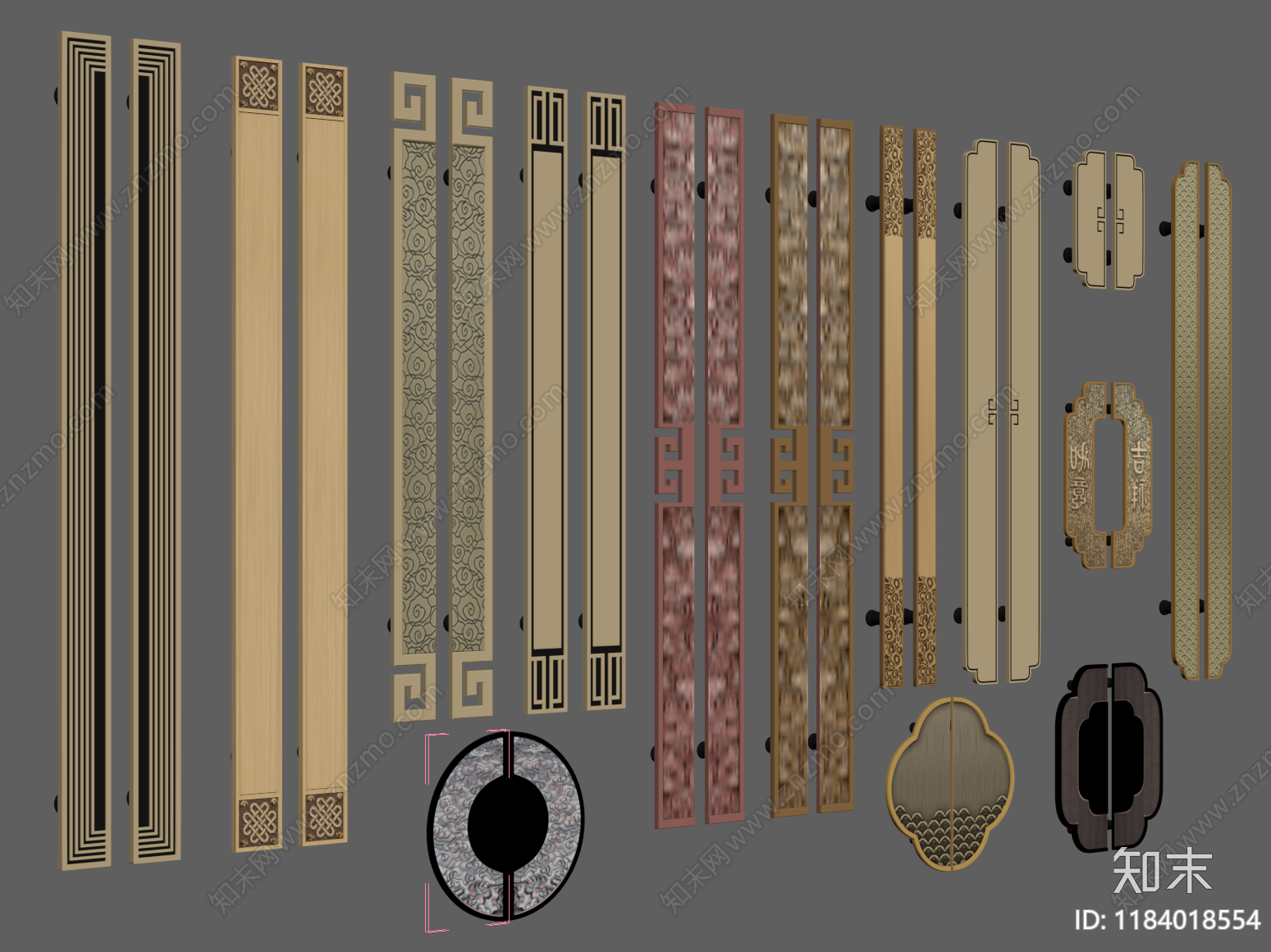 新中式拉手SU模型下载【ID:1184018554】