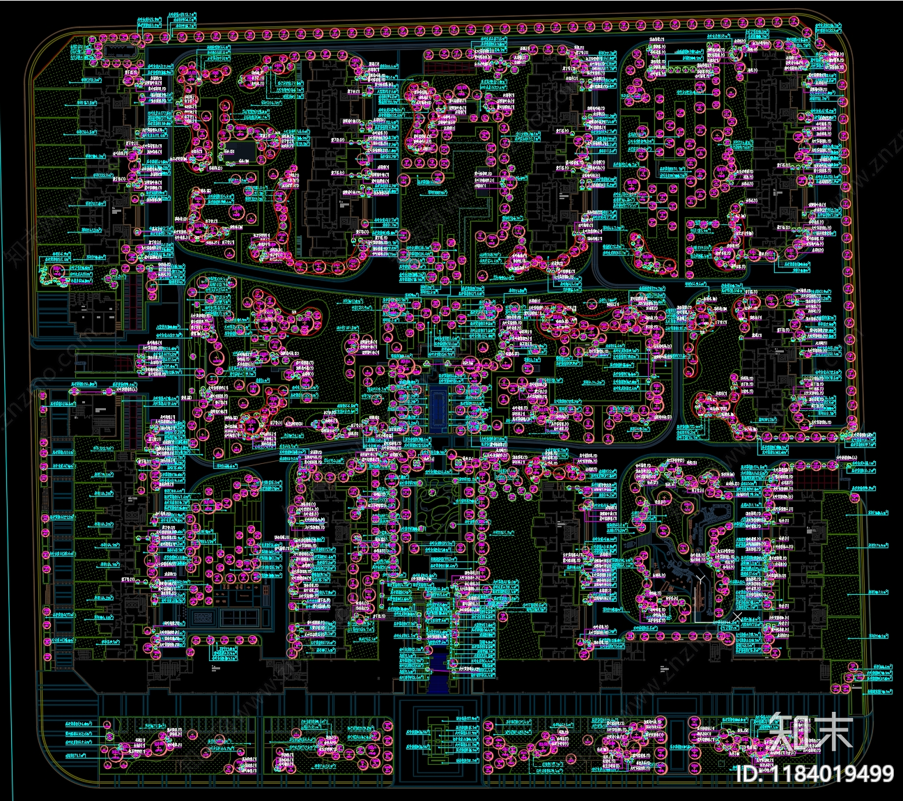 现代小区景观施工图下载【ID:1184019499】